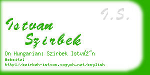 istvan szirbek business card